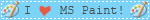 A year 2000 style blinkie animation, with the text "i heart m s paint" featuring the app's logo